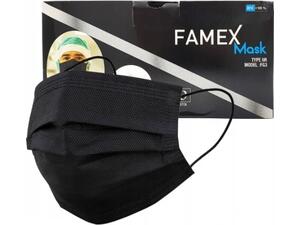 Μάσκα προστασίας μίας χρήσεως Famex Τype IIR μαύρη (10 τεμαχίων)